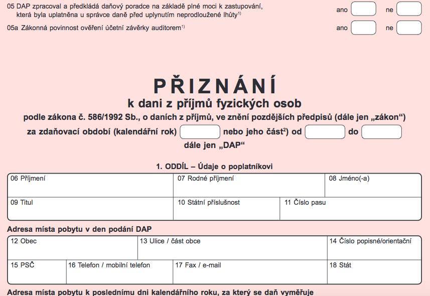 Přehled termínu pro daňová přiznání